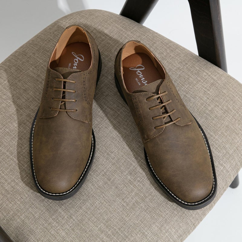 Jousen Men's Brown Dress Shoes Suede Casual Dress Shoes for Men(AMY709 Dark Brown 10) - Image 4